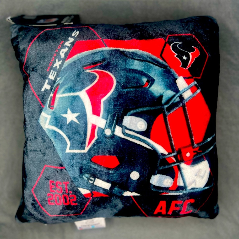 NFL Houston Texas Reversible Velvet Pillow